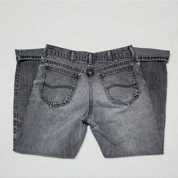 𝅺VINTAGE Black Distressed Lee Jeans Union Made Grunge - Picture 5 of 10